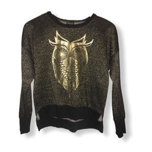 L.O.L Vintage Owl Sweatshirt Size S Black/Gold